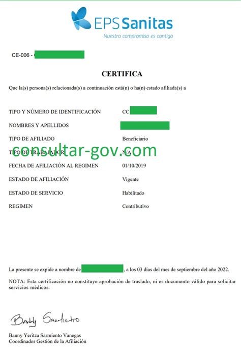 certificado eps sanitas en linea|Descarga tu certificado de afiliación EPS Sanitas